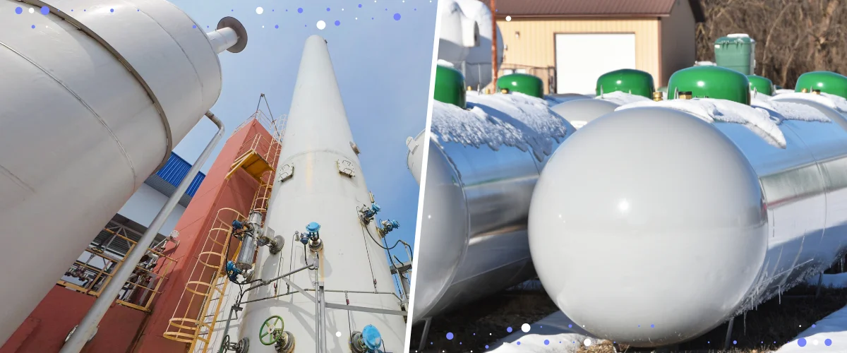 Perlite Storage Tank Insulation - Norcal Perlite Industrial storage tanks using expanded perlite for thermal insulation within enclosed tank systems